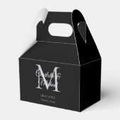 Ballotins Mariage de monogramme élégant noir (Verso)