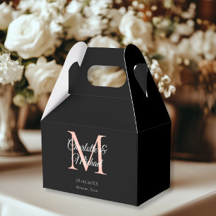 Ballotins Mariage de monogramme élégant noir