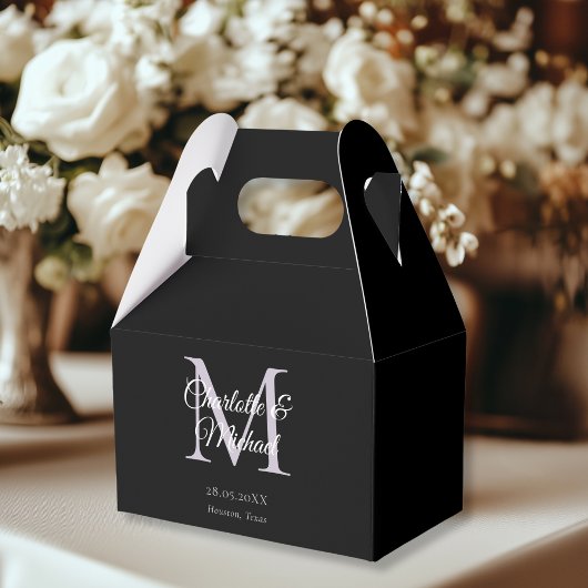 Ballotins Mariage de monogramme élégant noir