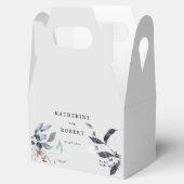 Ballotins Mariage de monogramme Floral d'hiver bleu gelé (Ouvert)