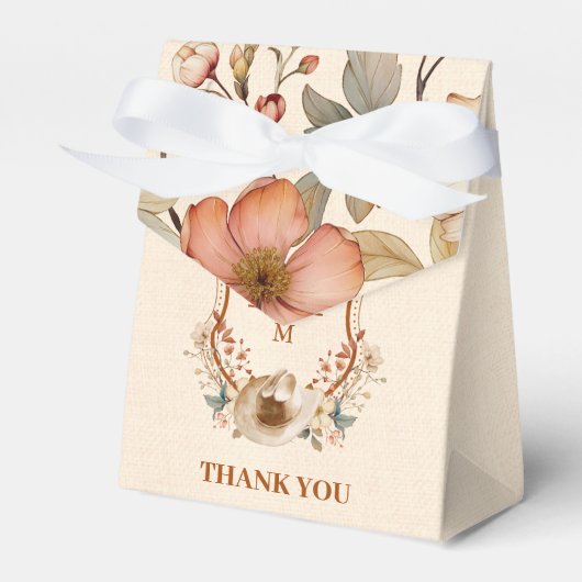 Ballotins Mariage de monogramme Floral Western Crest (Verso)