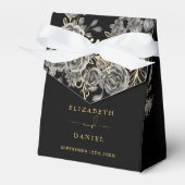 Ballotins Mariage de monogramme gothique noir et or (Verso)