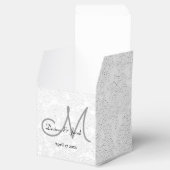 Ballotins Mariage de monogramme gris-blanc Merci doux (Ouvert)