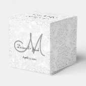 Ballotins Mariage de monogramme gris-blanc Merci doux (Arrière)