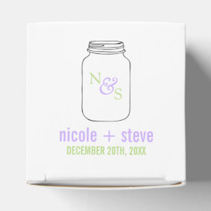 Ballotins Mariage de monogramme Mason Jar Green et Lavender