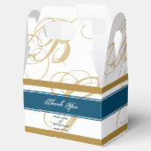 Ballotins Mariage de monogramme or Blue Elegant (Ouvert)
