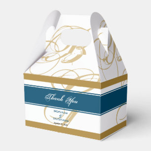 Ballotins Mariage de monogramme or Blue Elegant