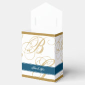 Ballotins Mariage de monogramme or Blue Elegant (Ouvert)