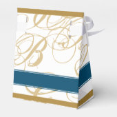 Ballotins Mariage de monogramme or Blue Elegant (Arrière)