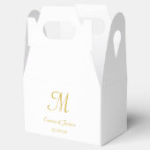 Ballotins Mariage de monogramme simple or et blanc (Ouvert)