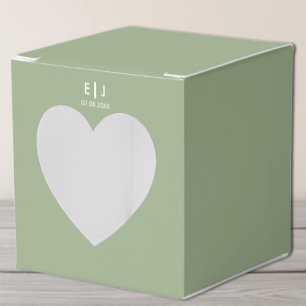 Ballotins Mariage de monogramme vert et blanc Sage