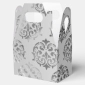 Ballotins Mariage de motif damassé gris argent (Ouvert)