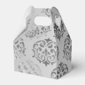 Ballotins Mariage de motif damassé gris argent (Verso)
