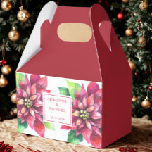 Mariage de Noël au poinsettia rouge