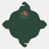 Ballotins Mariage de Noël vert Rouge Poinsettia Floral (Déplié)