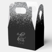 Ballotins Mariage de Parties scintillant en argent noir mode (Ouvert)