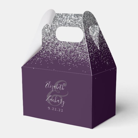 Ballotins Mariage de Parties scintillant moderne violet en a (Arrière)
