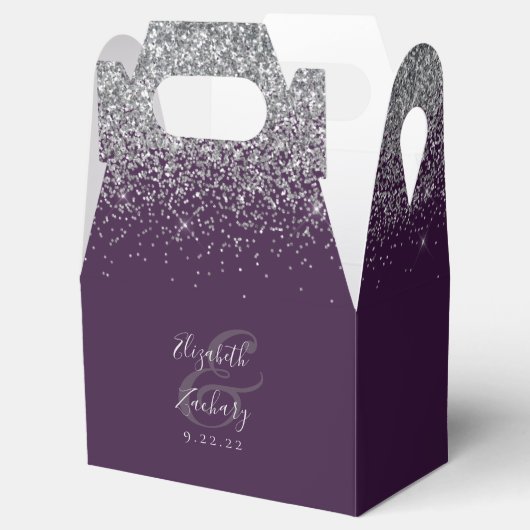 Ballotins Mariage de Parties scintillant moderne violet en a (Ouvert)