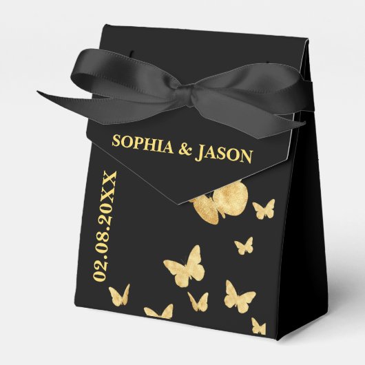 Ballotins Mariage de Parties scintillant Monogram Cute Gold (Verso)