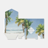 Ballotins Mariage de plage de palmiers tropicaux (Déplié)