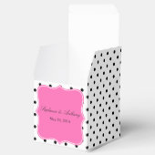 Ballotins Mariage de points Polka noir, blanc et rose (Ouvert)