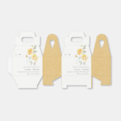 Ballotins Mariage de Rose à aquarelle jaune vert (Déplié)