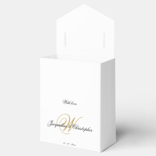 Ballotins Mariage de script chic Monogram simple et élégant (Ouvert)