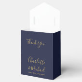 Ballotins Mariage de script de signature bleu et or Marine (Ouvert)