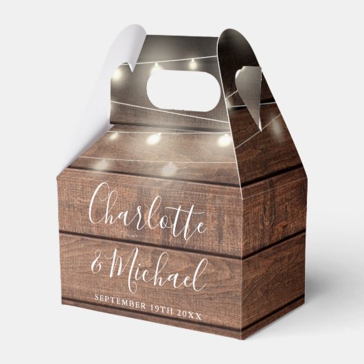 Ballotins Mariage de script de signature en bois rustique (Verso)