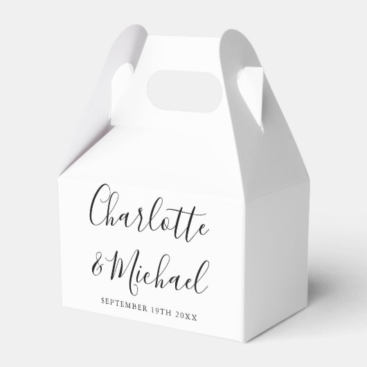 Ballotins Mariage de script de signature noir et blanc éléga (Verso)