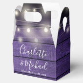 Ballotins Mariage de script en bois rustique violet (Ouvert)