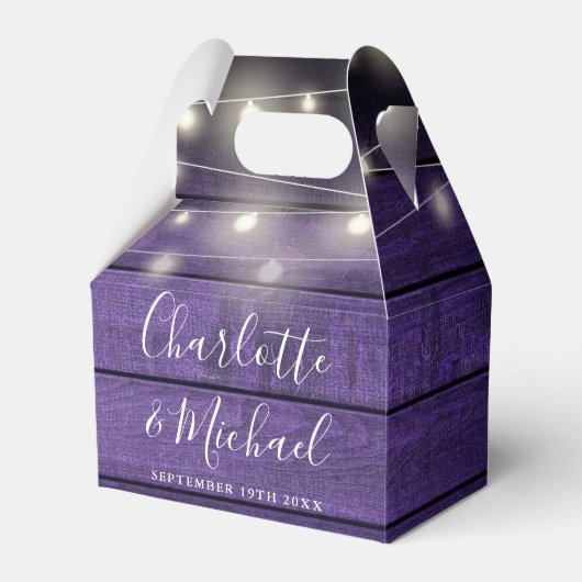 Ballotins Mariage de script en bois rustique violet (Verso)