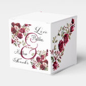 Ballotins Mariage de script moderne floral de Bourgogne (Verso)