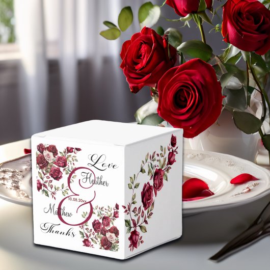 Ballotins Mariage de script moderne floral de Bourgogne