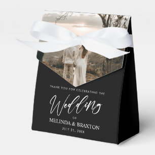 Ballotins Mariage de script moderne minimaliste photo noir