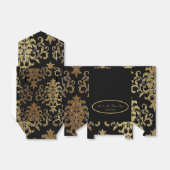 Ballotins Mariage de script noir Gold Damask (Déplié)