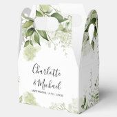 Ballotins Mariage de script signature Feuille vert (Ouvert)