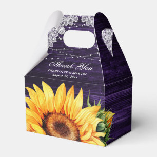 Ballotins Mariage de tournesol en dentelle violet