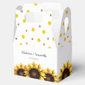 Ballotins Mariage de tournesol jaune blanc Floral (Ouvert)