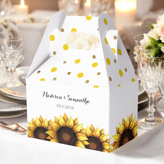 Ballotins Mariage de tournesol jaune blanc Floral