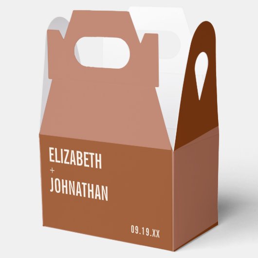 Ballotins Mariage de typographie Boho Terracotta (Ouvert)