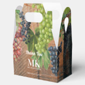 Ballotins Mariage de vigne rustique Bois & Raisins Monogramm (Ouvert)