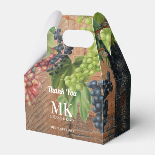 Ballotins Mariage de vigne rustique Bois & Raisins Monogramm