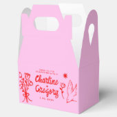 Ballotins Mariage d'écriture manuscrite rose et rouge rétro (Ouvert)