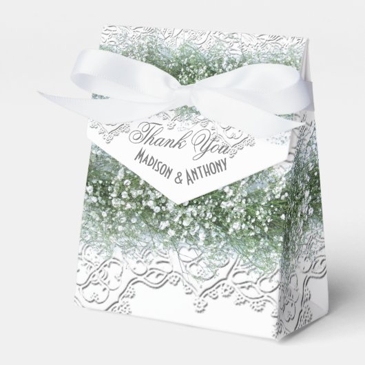 Ballotins Mariage dentelle blanche et gypsophile (Verso)