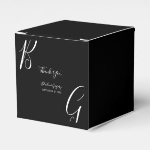 Ballotins Mariage des initiales du monogramme noir et blanc