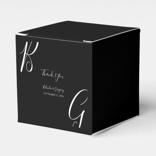 Ballotins Mariage des initiales du monogramme noir et blanc (Verso)