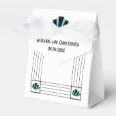 Ballotins Mariage design Art déco bleu (Verso)