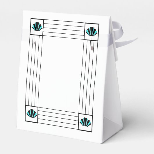 Ballotins Mariage design Art déco bleu (Arrière)