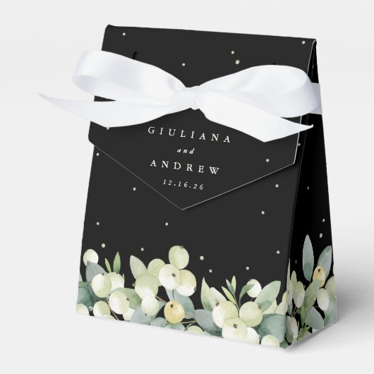 Ballotins Mariage d'hiver Elégant Black Snowberry+Eucalyptus (Verso)